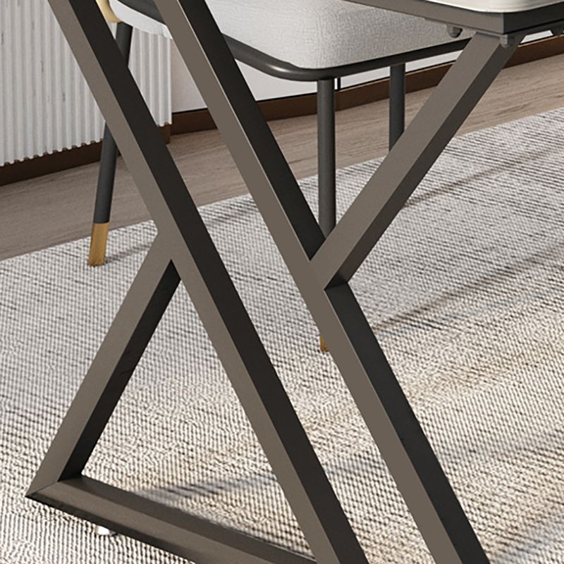 Industrial Rectangular Writing Desk Marble Office Desk with Metal Legs Clearhalo 'furn' 'furn_office_desk' 'Furniture' 'Office Desks' 'Office Furniture' 'office_desk' 1200x1200_557e3fe9-20f7-4e45-b781-deb7bc7309ad