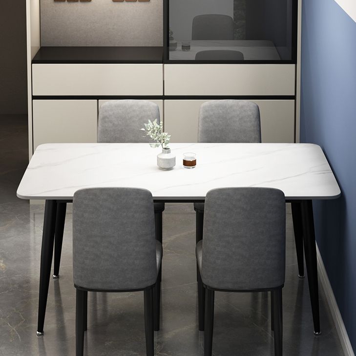 Rectangle Sintered Stone Two-Color Dining Table Simplicity 4 Legs Table for Dining Room Clearhalo ' dining_table' 'Dining Tables & Seating' 'Dining Tables' 'furn' 'furn_dining_table' 'Furniture' 'furniture_dining_table' 'Kitchen & Dining Furniture' 'kitchen&dining_furn' 'kitchen' 'kitchen_dining_table' 1200x1200_557f5935-98e7-4ad6-bb93-85d6189fc2de