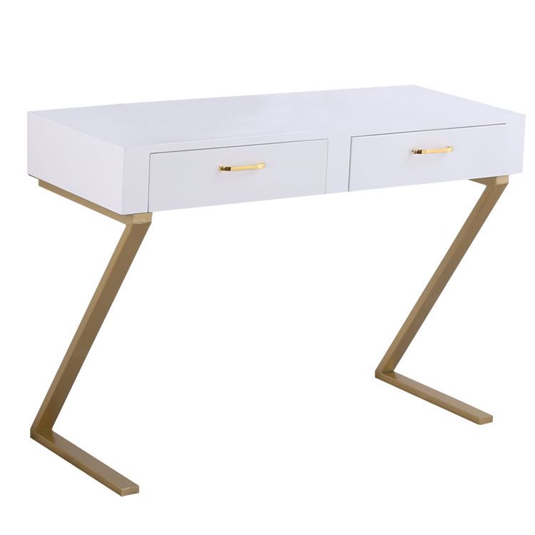 Glam Dresser with 2 Storage Drawers White Vanity Table for Bedroom Clearhalo 'Bedroom Furniture' 'furn' 'furn_makeup_vanities' 'Furniture' 'Makeup Vanities' 'makeup_vanities' 1200x1200_557fc208-7eda-419a-8a68-196f187ec0a9