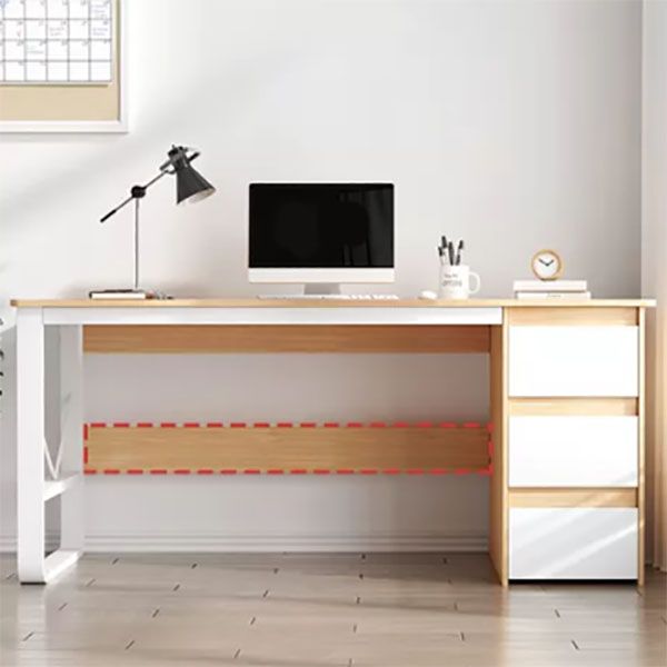 Modern Rectangular Office Desk Home Office Writing Desk with Drawers Clearhalo 'furn' 'furn_office_desk' 'Furniture' 'Office Desks' 'Office Furniture' 'office_desk' 1200x1200_5581a2fd-c598-4840-b9ec-20b93f829f39