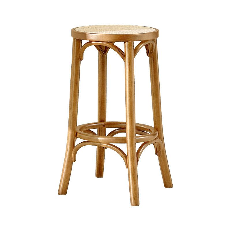 Contemporary Round Footrest Bar Stool Solid Wood Rattan Bar Stool Clearhalo 'Bar Furniture' 'Bar Stools' 'bar_stools' 'furn' 'furn_bar_stools' 'Furniture' 'Kitchen & Dining Furniture' 1200x1200_5581e86f-059f-44f9-9c63-b583dcaec56d