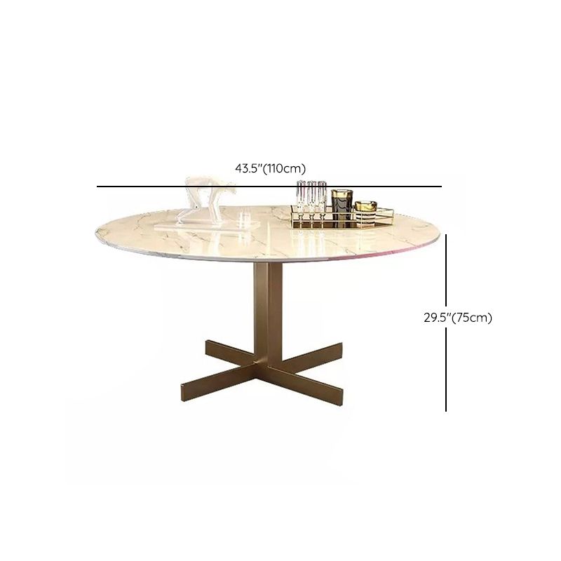 Metal and Stone Table Glam Style Minimalist Round Dining Table for Home Living Room Clearhalo 'Dining Tables & Seating' 'Dining Tables' 'dining_table' 'furn' 'furn_dining_table' 'Furniture' 'Kitchen & Dining Furniture' 1200x1200_558212d9-6ad9-408d-8ed7-c691fd0c74de
