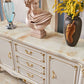 Sideboard Sideboard in pietra a 2 porte in stile glam per soggiorno