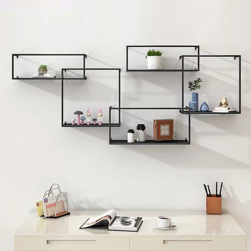 Iron Closed Back Bookshelf Gold and Black Industrial Wall Unit Bookshelf Clearhalo 'Bookcases' 'furn' 'furn_bookcases' 'Furniture' 'furniture_bookcases' 'kitchen' 'kitchen_bookcases' 'Living Room Furniture' 'Office Furniture' 1200x1200_55847918-ca2b-458b-b055-c0fb16a09284