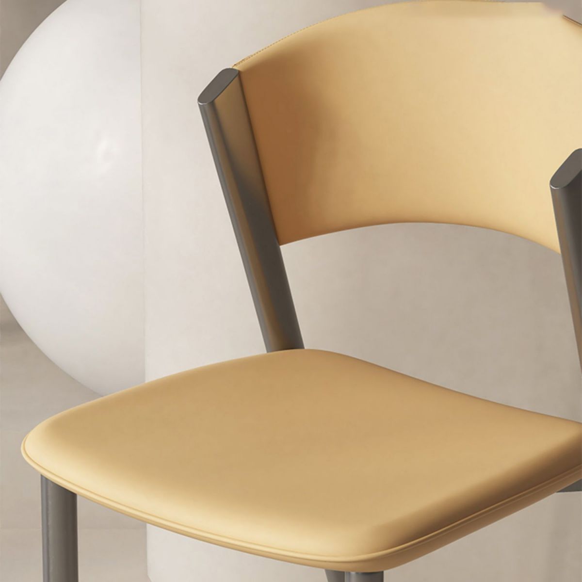 Faux lederen eetkamerstoelen Designer Style Open Back Armloze stoel