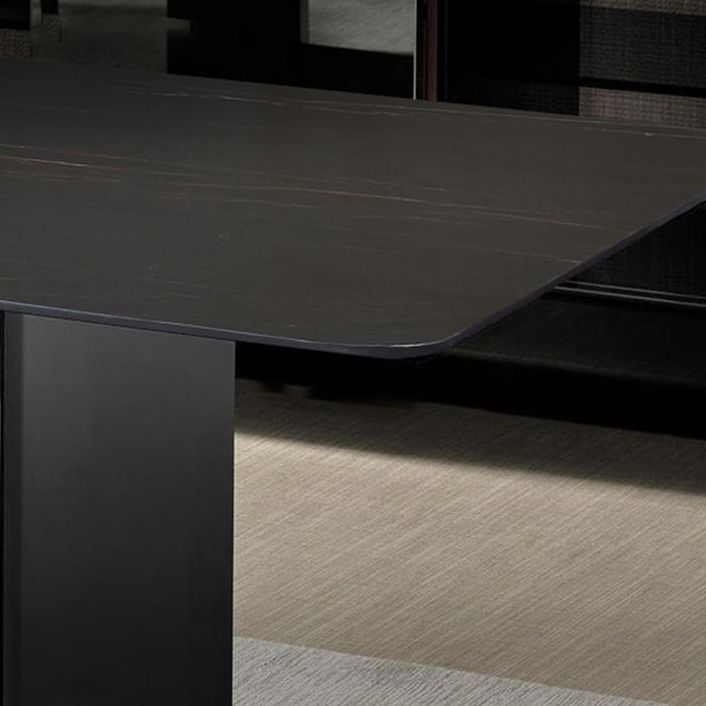 Industrial Sintered Stone Dining Table Rectangle Shape Standard Dining Table for Kitchen Clearhalo ' dining_table' 'Dining Tables & Seating' 'Dining Tables' 'furn' 'furn_dining_table' 'Furniture' 'furniture_dining_table' 'Kitchen & Dining Furniture' 'kitchen&dining_furn' 'kitchen' 'kitchen_dining_table' 1200x1200_558539ac-0888-44bb-9a00-4aa62101f63c