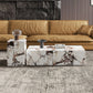 Block Coffee Cocktail Table Contemporary Slate Coffee Table Set