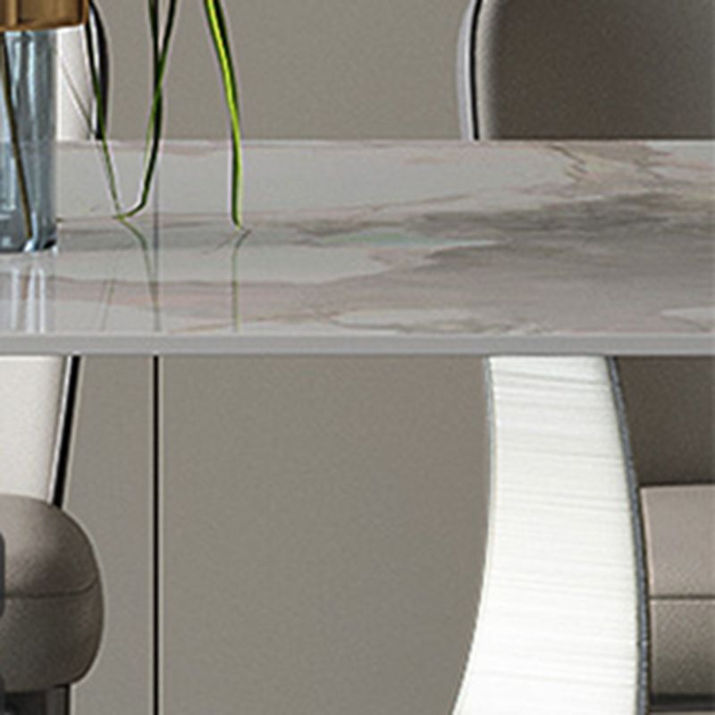 Contemporary Style 1/4/5/7/8 Pieces Dining Chairs Set Rectangle Stone Furniture in White Clearhalo 'Dining Room Sets' 'Dining Tables & Seating' 'dining_room_set' 'furn' 'furn_dining_room_set' 'Furniture' 'Kitchen & Dining Furniture' 1200x1200_558a21f7-6cc2-4b95-a960-ed9a08e2d08e