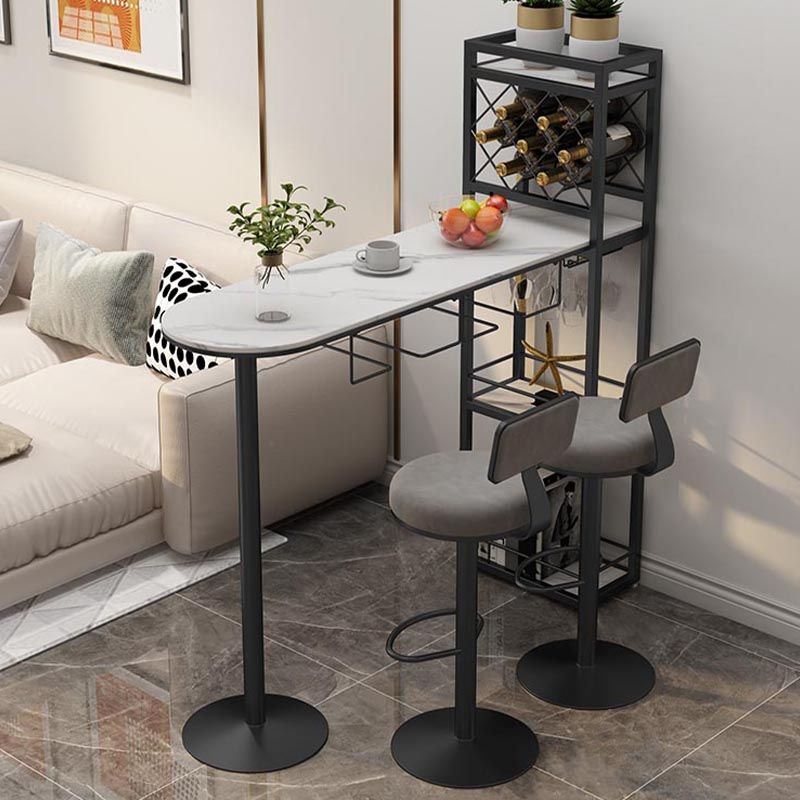 Tavolo da vino moderno bar in pietra di vino altezza barra doppia tavolo da cocktail piedistallo