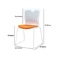 Contemporary White Frame Chair No Wheels Armless Mid Back Conference Chair