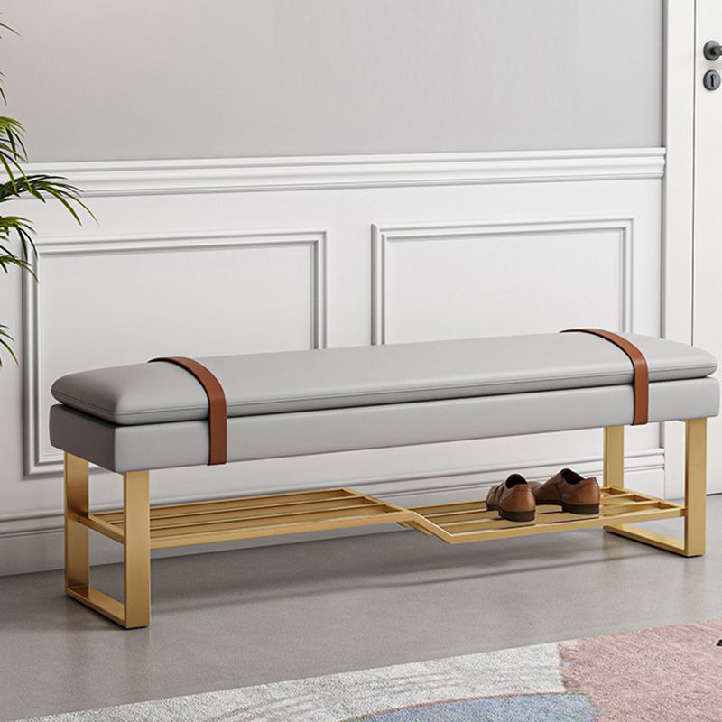 13.65-inch W Modern Entryway Bench Cushioned Seating Bench with Shoe Storage Clearhalo 'Benches' 'Chairs & Seating' 'furn' 'furn_benches' 'Furniture' 'Living Room Furniture' 1200x1200_558c8658-3d40-4beb-944a-bb019a7fcec5