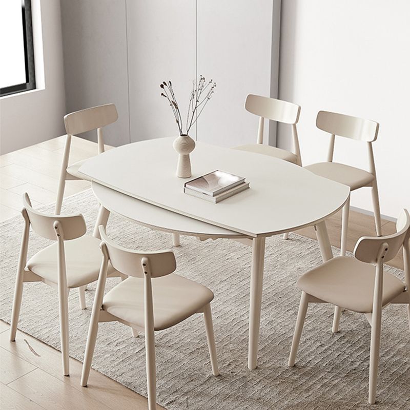 Table à manger moderne en pierre, 4 pieds en chêne, pour salle à manger