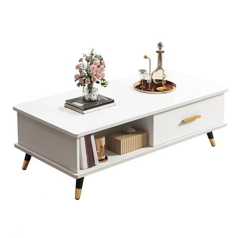 Modern Rectangular Coffee Table with Storage Wooden 4 Legs Cocktail Table Clearhalo 'Coffee & Accent Tables' 'Coffee Tables' 'coffee_tables' 'furn' 'furn_coffee_tables' 'Furniture' 'Living Room Furniture' 1200x1200_558deeb2-a912-43c1-bcca-9456a083cea0