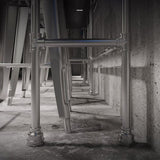 Footrest Backrest Counter-height Stool Industrial Wood and Metal Counter Chair in Silver