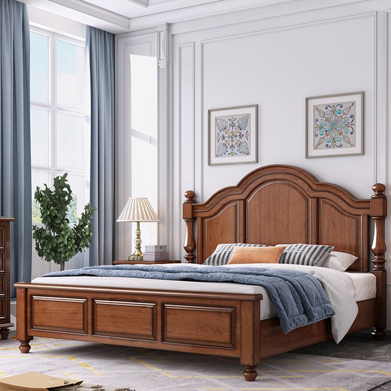 Lit standard moderne du milieu du siècle lit en bois massif avec tête de lit