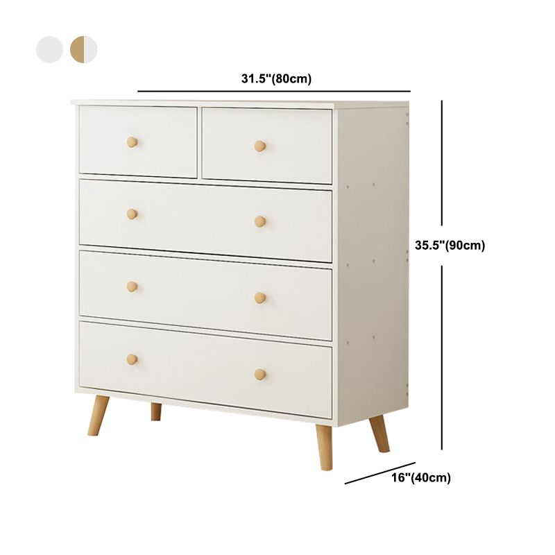 Contemporáneo 35.43 "Cofre de madera de alto, cofre de acento rectangular con cajones