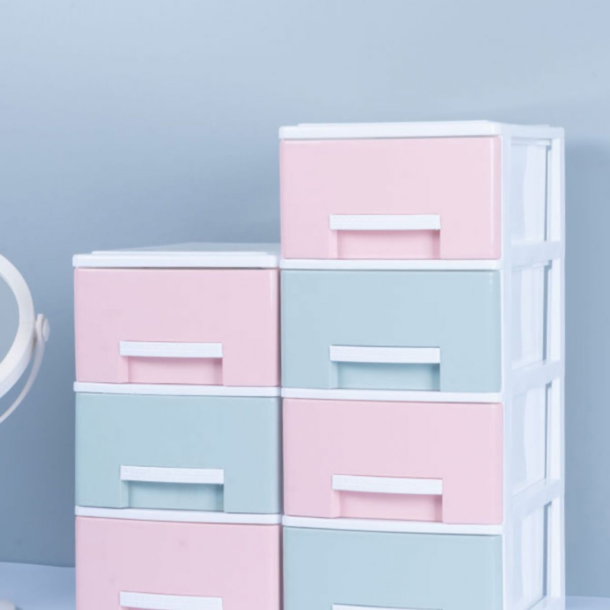 Archivo de plástico o archivador de plástico de archivos laterales contemporáneos con cajones