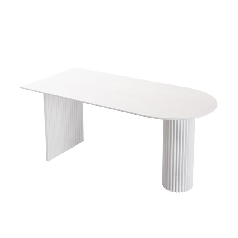 Irregular Shape White Table for Restaurant Modern Island Table with Double Pedestal Clearhalo 'Dining Tables & Seating' 'Dining Tables' 'dining_table' 'furn' 'furn_dining_table' 'Furniture' 'furniture_dining_table' 'Kitchen & Dining Furniture' 'kitchen' 'kitchen_dining_table' 1200x1200_5598980c-1cb9-4928-9628-b2872b2f3c69