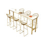 1/7 Pieces Luxurious Rectangular Pub Table Set Artificial Marble Top Counter Table Set