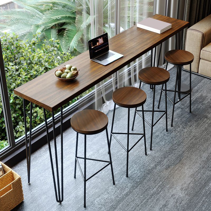 Tavolo da bar/bar in legno massiccio rettangolare glam da barra da barra per bistrot interno