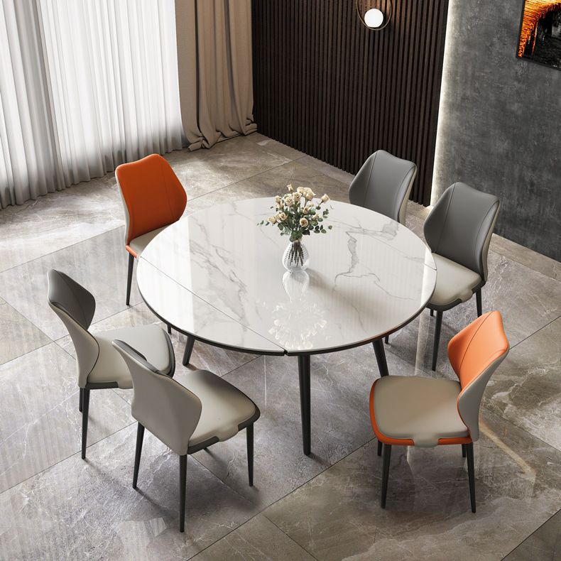 Modern Sintered Stone Dining Room Set Standard Height with 4 Legs Base Dining Furniture Clearhalo 'Dining Room Sets' 'Dining Tables & Seating' 'dining_room_set' 'furn' 'furn_dining_room_set' 'Furniture' 'furniture_dining_room_set' 'Kitchen & Dining Furniture' 'kitchen&dining_furn' 'kitchen' 1200x1200_559a49db-ef04-44f8-ab47-5bacef01d257