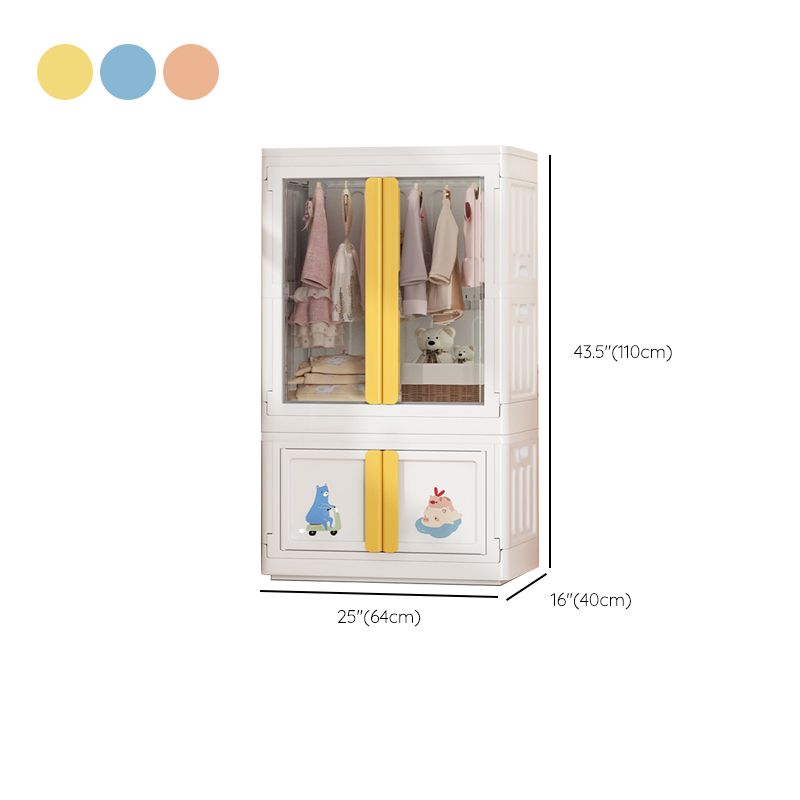 Armadio di stoccaggio in plastica con armadio a cerniera contemporanea a canna