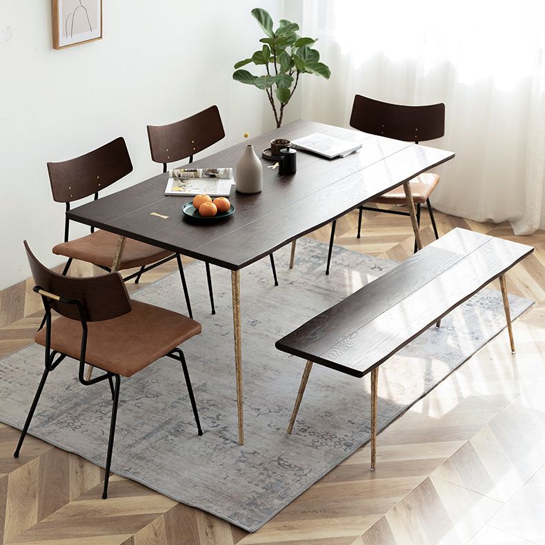 Rectangle Solid Oakwood Brown Tone Dining Table Industrial 4 Legs Table for Dining Room Clearhalo ' dining_table' 'Dining Tables & Seating' 'Dining Tables' 'furn' 'furn_dining_table' 'Furniture' 'furniture_dining_table' 'Kitchen & Dining Furniture' 'kitchen&dining_furn' 'kitchen' 'kitchen_dining_table' 1200x1200_559beb87-e1e7-4aa0-ba52-ff29af808290