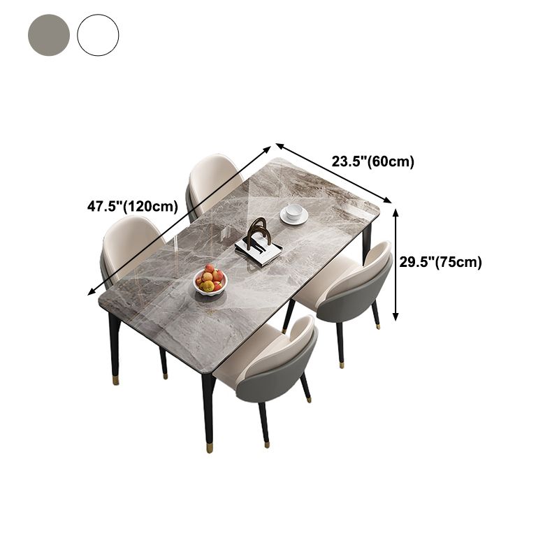 Stone Top Dining Table Modern Rectangle Dining Table with 4 Legs in Black Clearhalo 'Dining Tables & Seating' 'Dining Tables' 'dining_table' 'furn' 'furn_dining_table' 'Furniture' 'furniture_dining_table' 'Kitchen & Dining Furniture' 'kitchen' 'kitchen_dining_table' 1200x1200_559d886c-8119-4e34-9b94-1558dc1c9059