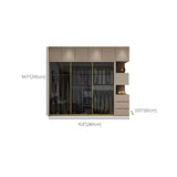 Armadio in vetro e legno armadio armadio scorrevole armadio senza luce