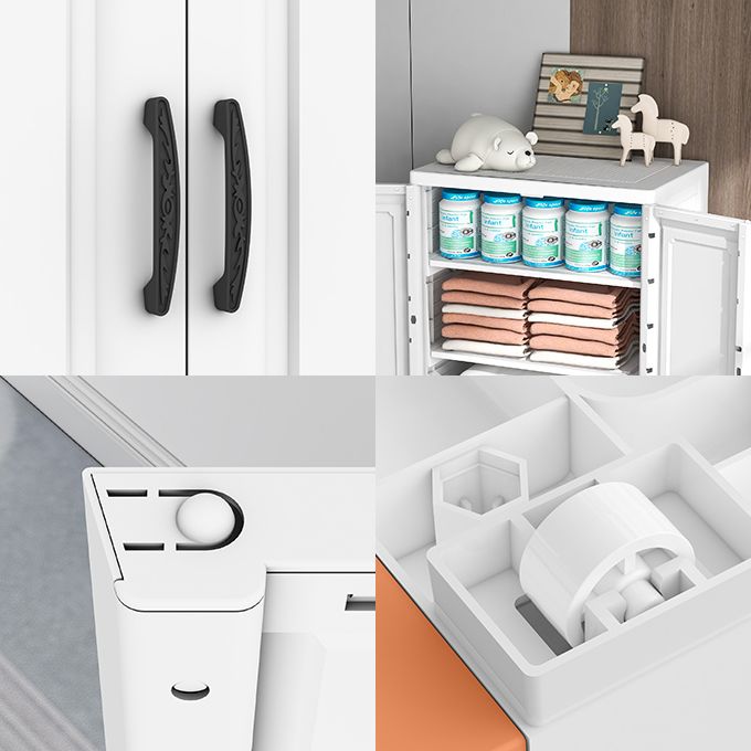 Contemporary Style Wardrobe Plastic Bedroom Wardrobe Closet With Drawer