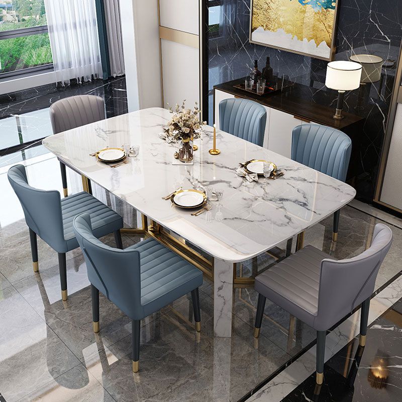 Contemporary Style Rectangle Table Set 1/4/5/7 Pieces Dining Set for Home Clearhalo 'Dining Room Sets' 'Dining Tables & Seating' 'dining_room_set' 'furn' 'furn_dining_room_set' 'Furniture' 'Kitchen & Dining Furniture' 1200x1200_55a2bf74-66b7-4ccc-9083-9db1fc507f5b