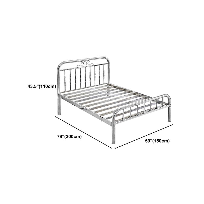 Contemporary Style Bed Frame Metal Standard Bed with Headboard