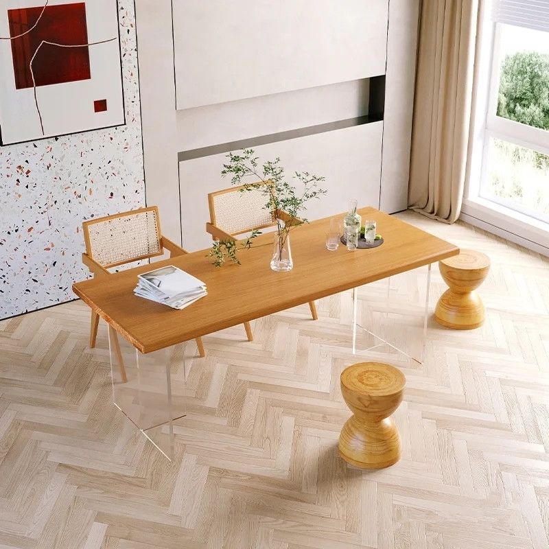 Modern Solid Wood Dinette Set 1/5 Pcs Standard Height Dining Room Table Set Clearhalo 'Dining Room Sets' 'Dining Tables & Seating' 'dining_room_set' 'furn' 'furn_dining_room_set' 'Furniture' 'Kitchen & Dining Furniture' 1200x1200_55a3a4cb-4bf0-4dc3-a6ee-542de00559f9