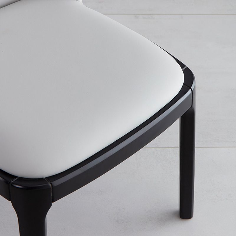 Glam Leather Solid Back Dining Side Chair Home Side Chair in Black Clearhalo 'Dining Chairs' 'Dining Tables & Seating' 'dining_chair' 'furn' 'furn_dining_chair' 'Furniture' 'furniture_dining_chair' 'Kitchen & Dining Furniture' 1200x1200_55a46521-5531-466c-b199-9e657af92e4c