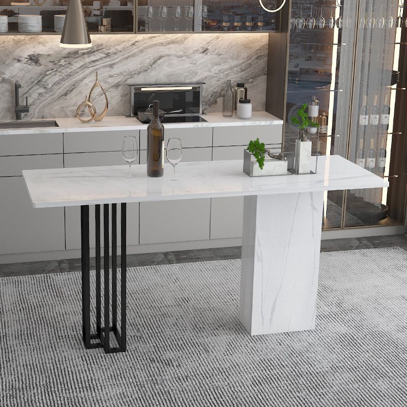 Industrial Rectangle Table and Stool Set 1/2/3 Pieces White Bar Table and Stools Clearhalo 'Bar Furniture' 'furn' 'furn_home_bar_bar_sets' 'Furniture' 'Home Bars & Bar Sets' 'home_bar_bar_sets' 'Kitchen & Dining Furniture' 1200x1200_55a507ed-67bd-4ceb-841b-fc31408b5d0d