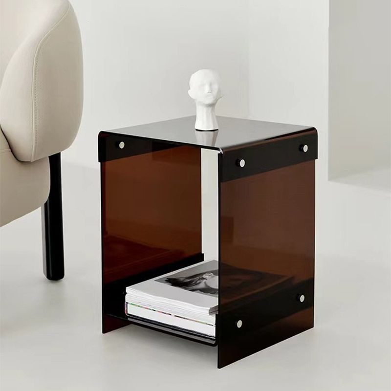 プラスチックサイドエンド表15.94 "幅のそりソファサイドアクセントテーブル