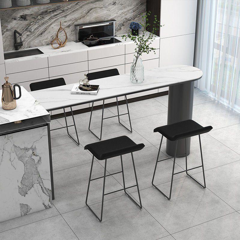 Sintered Stone Top unregelmäßiger Formbartisch Industrie -Bistro -Tisch mit doppelter Sockel