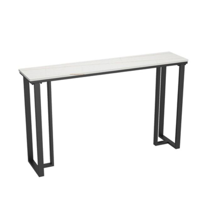 Modern Style Bar Table 42-inch Height Stone Top and Metal Base Bistro Table Clearhalo 'Bar Furniture' 'Bar Tables' 'bar_tables' 'furn' 'furn_bar_tables' 'Furniture' 'furniture_bar_tables' 'Kitchen & Dining Furniture' 1200x1200_55a688ba-245f-4c41-bc2a-099a51872045