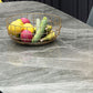 Modern Sintered Stone Dining Table in Grey Rectangle Table with Wooden Base