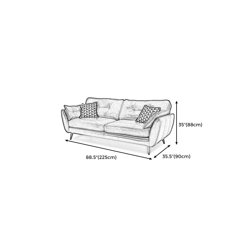 Genuine Leather Flared Arm Sofa Modern Jewel-tuft Wood Legs Sofa Clearhalo 'furn' 'furn_sofas' 'Furniture' 'furniture_sofas' 'kitchen' 'kitchen_sofas' 'Living Room Furniture' 'Sofa' 'sofas' 1200x1200_55a79b2e-b2b4-4fd2-a194-18cfba55054a