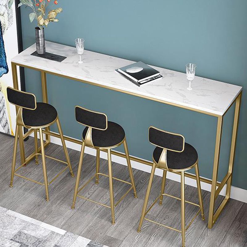 Glam Style Bartafel Bistrotafel met kunstmarmeren blad en gouden onderstel