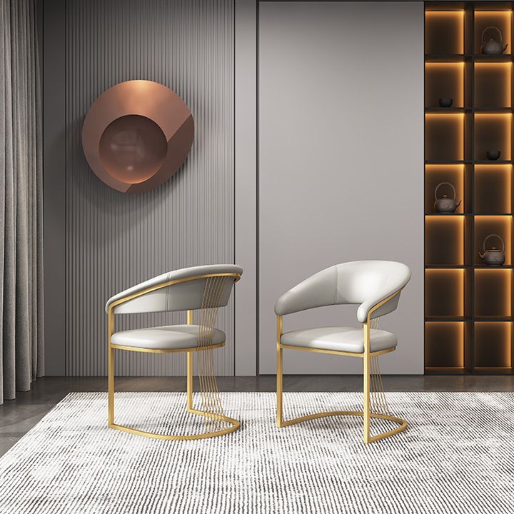 Glam Küchenseitenstuhl Gold Basis offener Essarm Stuhl