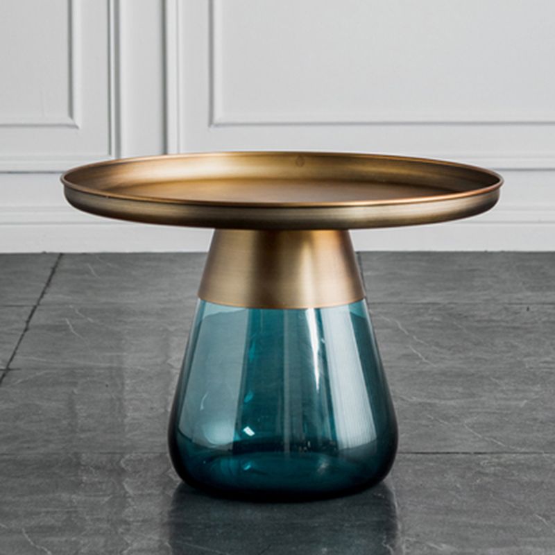 16.5"/20.4" Tall Glass Pedestal Metal Round Tray Top Coffee Table Clearhalo 'Coffee & Accent Tables' 'Coffee Tables' 'coffee_tables' 'furn' 'furn_coffee_tables' 'Furniture' 'Living Room Furniture' 1200x1200_55a8c9ab-5cd2-4fdc-9d6b-531ae2c2196d