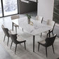 Simplicity Dinette Table Rectangle Stone Dinner Table for Dining Room