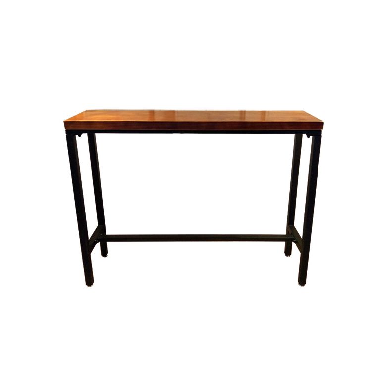 Brown Wood Bar Dining Table with Rectangle Table Top Trestle Table - 41.3" H Clearhalo 'Bar Furniture' 'Bar Tables' 'bar_tables' 'furn' 'furn_bar_tables' 'Furniture' 'furniture_bar_tables' 'Kitchen & Dining Furniture' 1200x1200_55a94368-ef54-4786-9f5d-2d9a0d7f395b