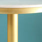 Glam Style Gold Iron Bar Table Marble Top Bistro Table - 21.6"W x 41.3"H Clearhalo 'Bar Furniture' 'Bar Tables' 'bar_tables' 'Furniture' 'furniture_bar_tables' 'Kitchen & Dining Furniture' 'kitchen&dining_furn' 'kitchen' 1200x1200_55a9cedd-99a0-4581-9aa5-0d5db676af72