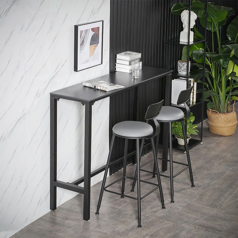 Industrial Stone Indoor Pub Bar Table Iron Trestle Pedestal Bar Dining Table Clearhalo 'Bar Furniture' 'Bar Tables' 'bar_tables' 'furn' 'furn_bar_tables' 'Furniture' 'furniture_bar_tables' 'Kitchen & Dining Furniture' 1200x1200_55a9d2d4-16d4-4f45-a5e0-ebd9f1e6bf86
