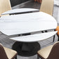 Modern Pedestal Dining Table Stone Top Dining Table with Leaf Extension Clearhalo 'Dining Tables & Seating' 'Dining Tables' 'dining_table' 'furn' 'furn_dining_table' 'Furniture' 'Kitchen & Dining Furniture' 1200x1200_55aa3089-05c0-4de0-93e6-8e1c4ae9ca90