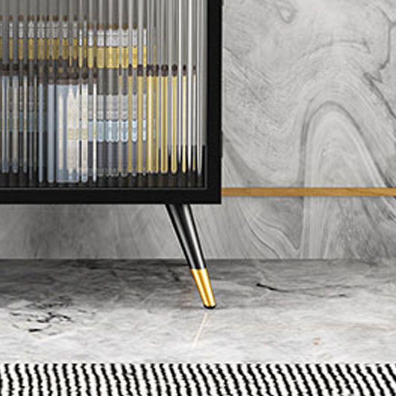 Sideboard moderna in Sideboard da pranzo in vetro bianco e nero con porta per soggiorno