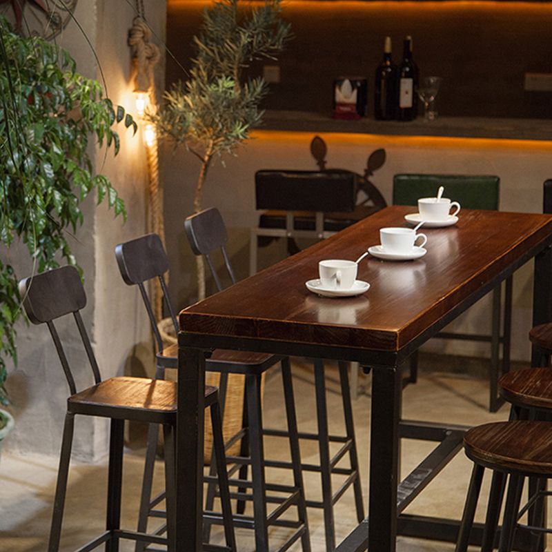 Juego de mesa y taburete de Bar rectangular industrial, juego de comedor de madera para Pub de interior, 1/2/7 piezas